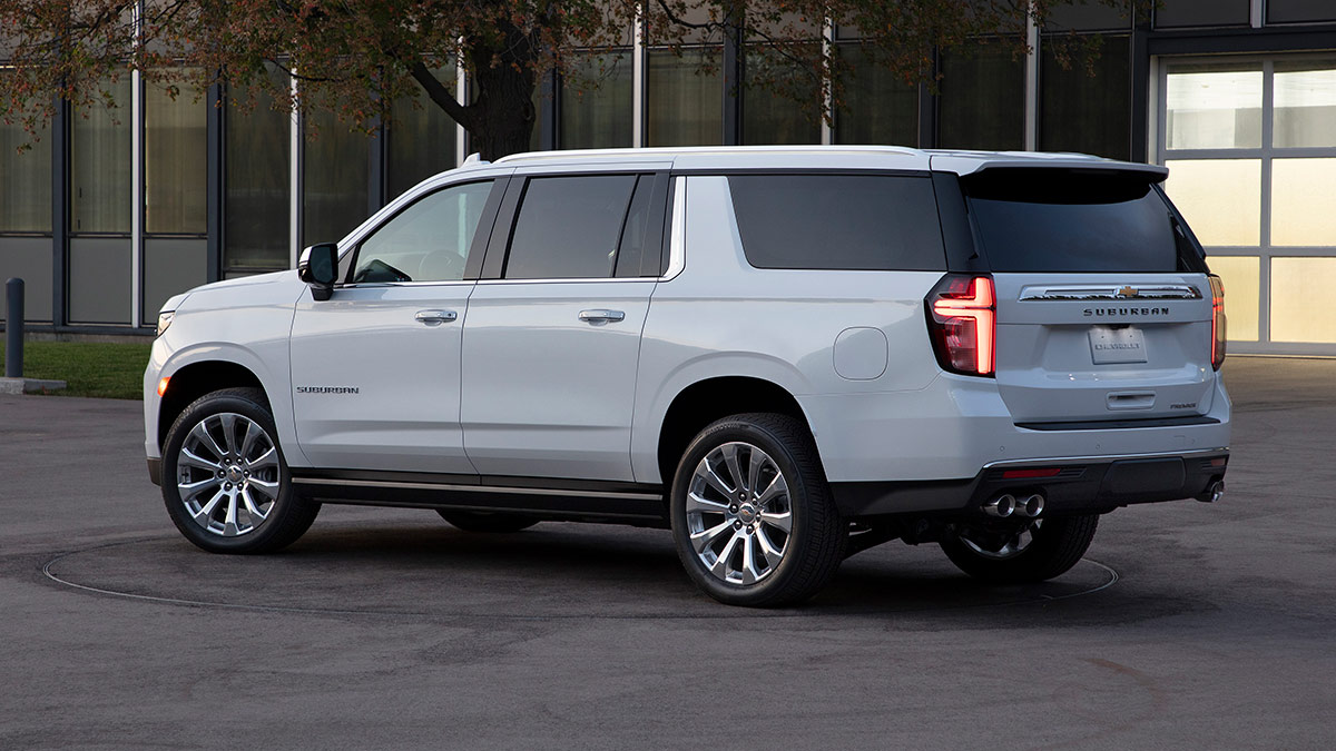 The 2024 Chevrolet Suburban in white.