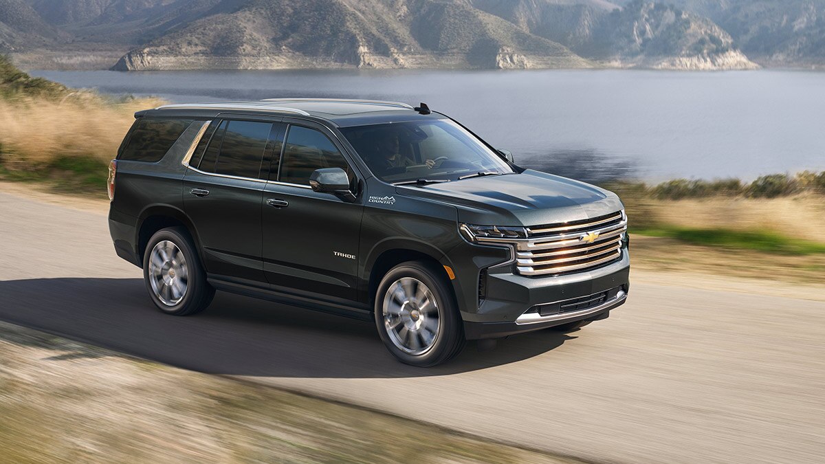 The 2024 Chevrolet Tahoe in green.