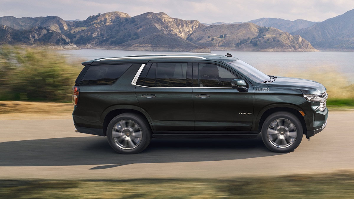 The 2024 Chevrolet Tahoe in green.