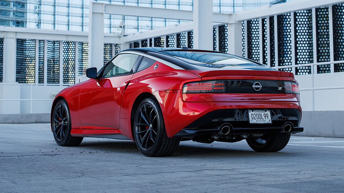 The 2024 Nissan Z in red.