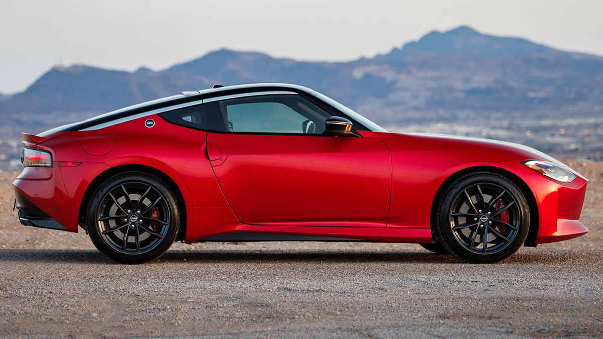 The 2024 Nissan Z in red.