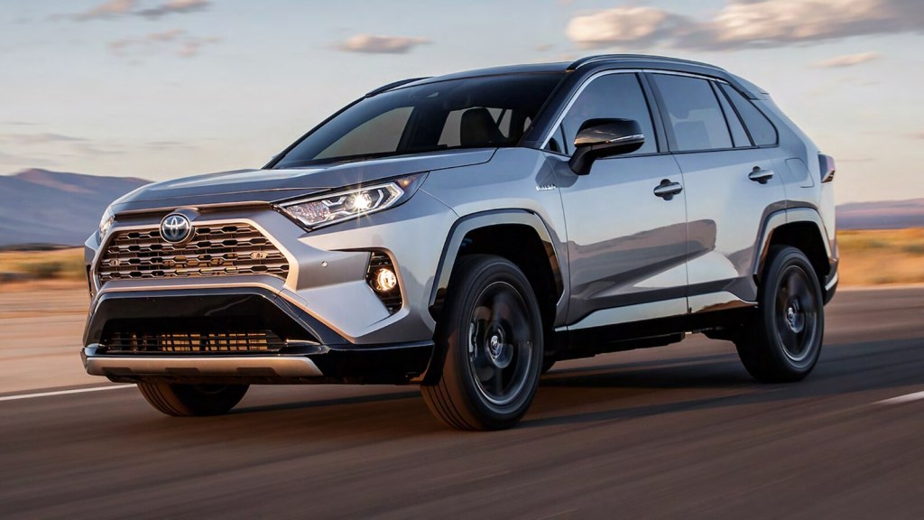 2019 Toyota RAV4 Hybrid in silver.