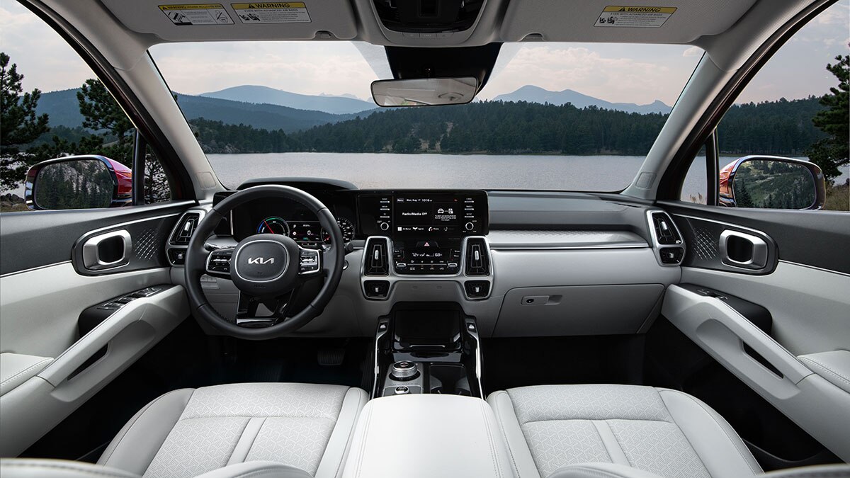 The 2024 Sorento Hybrid boasts a premium look and feel inside. 