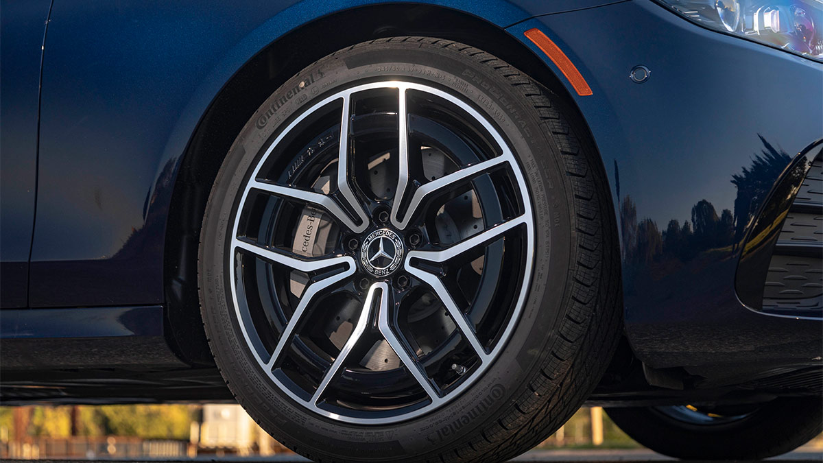 2024 Mercedes-Benz E 350 offers plenty of stopping power, courtesy of large front brakes with vented rotors. 