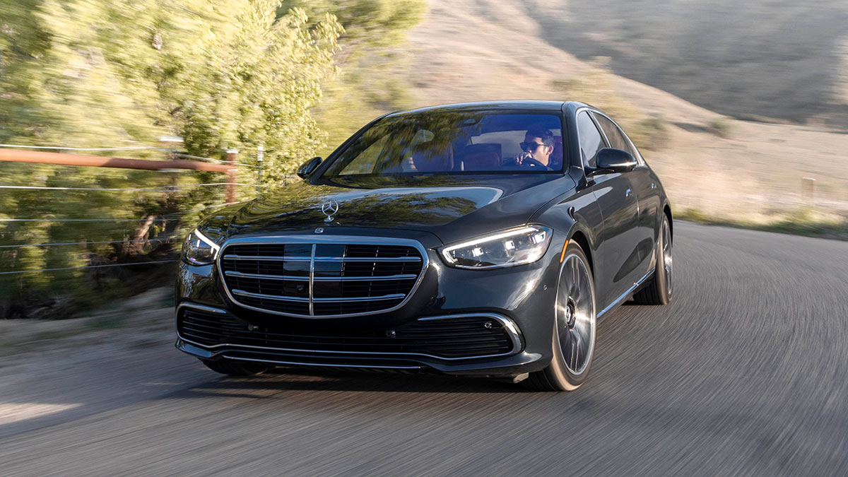 Comin' at you: the 2024 Mercedes-Benz S 580, which is powered by a twin-turbo V8 with a healthy 496 horsepower. 