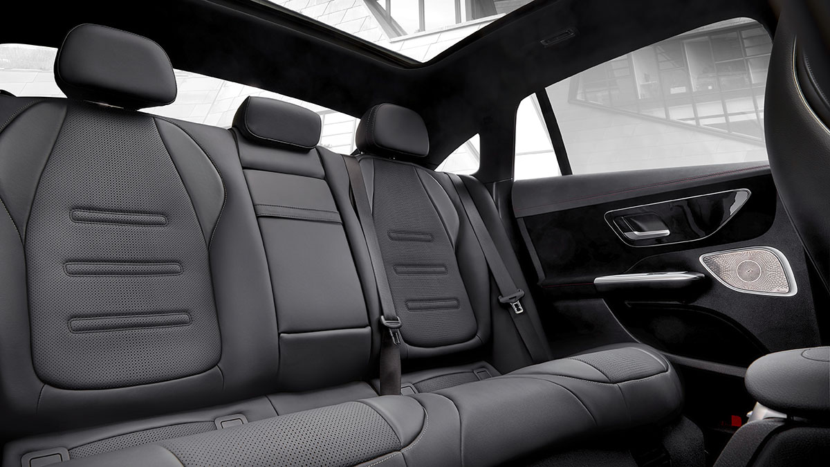 There's plenty of back seat room in the 2024 Mercedes EQE. 