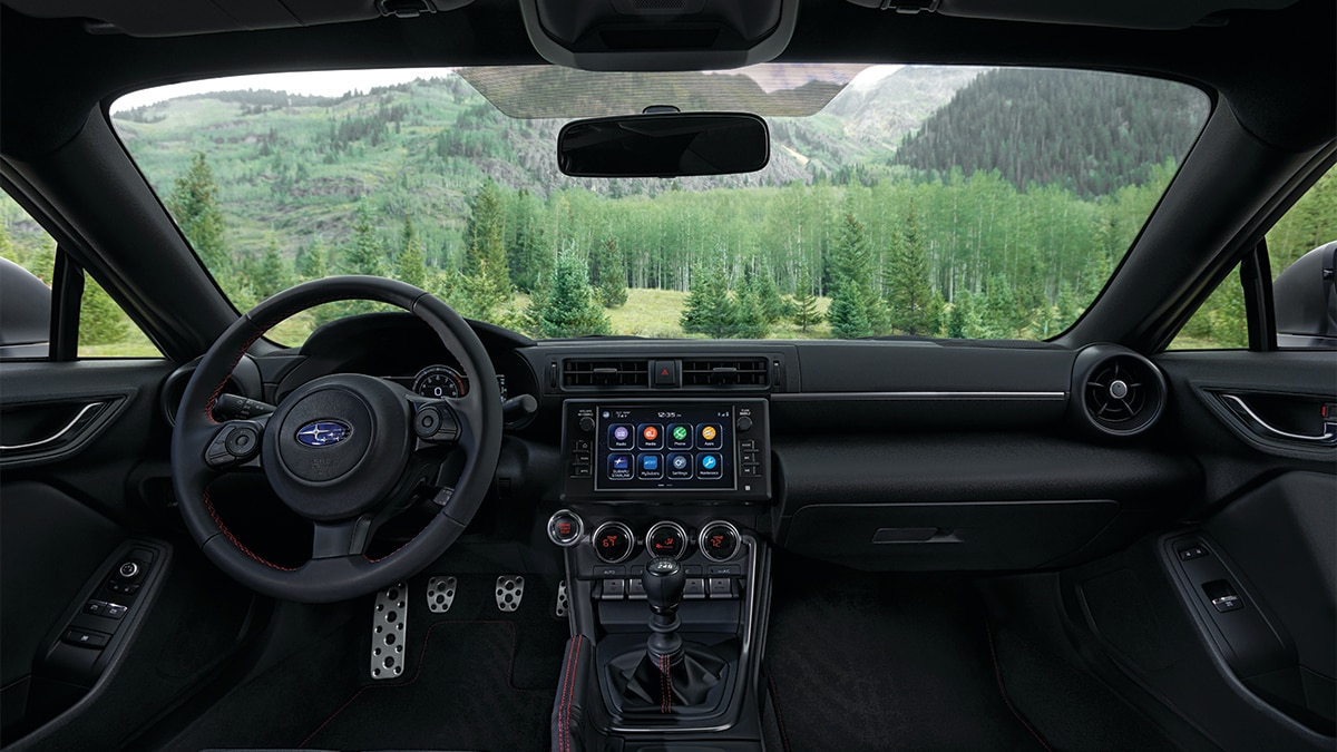 The 2024 Subaru BRZ has a proper cockpit with a 6-speed manual transmission.