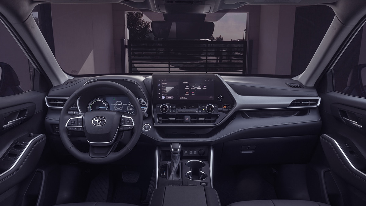 When ordered with the Audio Multimedia package, the Highlander Hybrid XLE gets the 12.3-inch center touchscreen. 