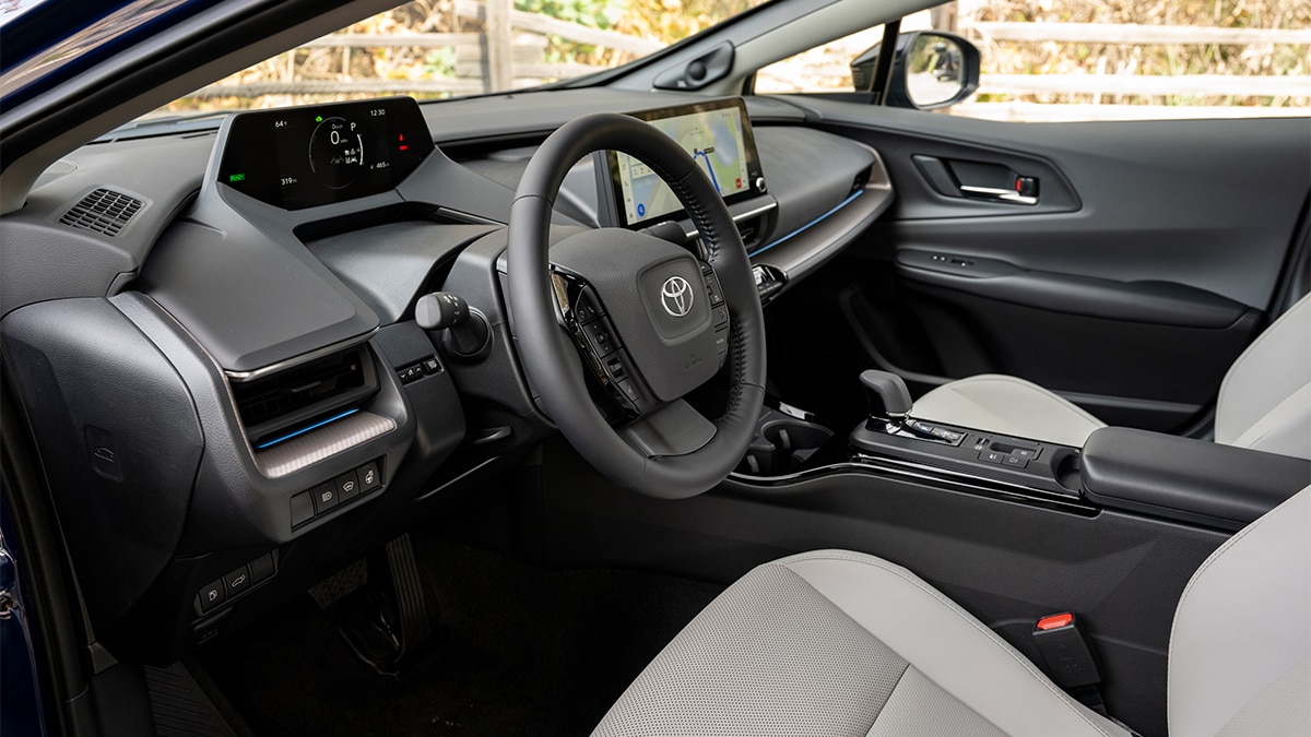 The perforated front seats of the 2024 Toyota Prius Limited help keep you cool on hot days. 
