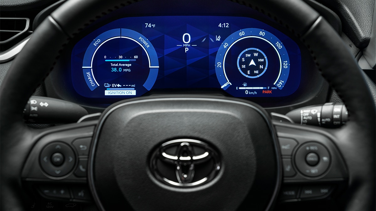A digital instrument panel is standard on the 2024 Toyota RAV4 Prime. 