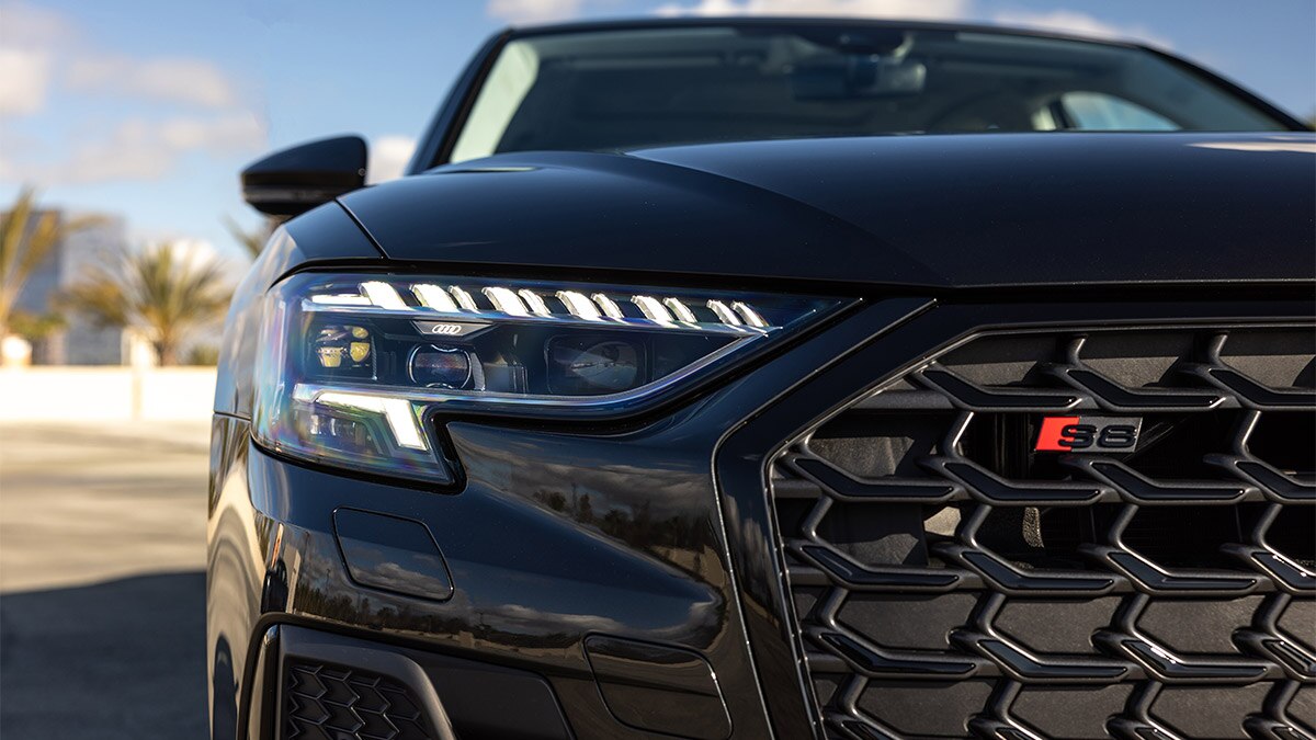 The 2024 Audi S8 gets HD Matrix-design LED headlights, with washers.