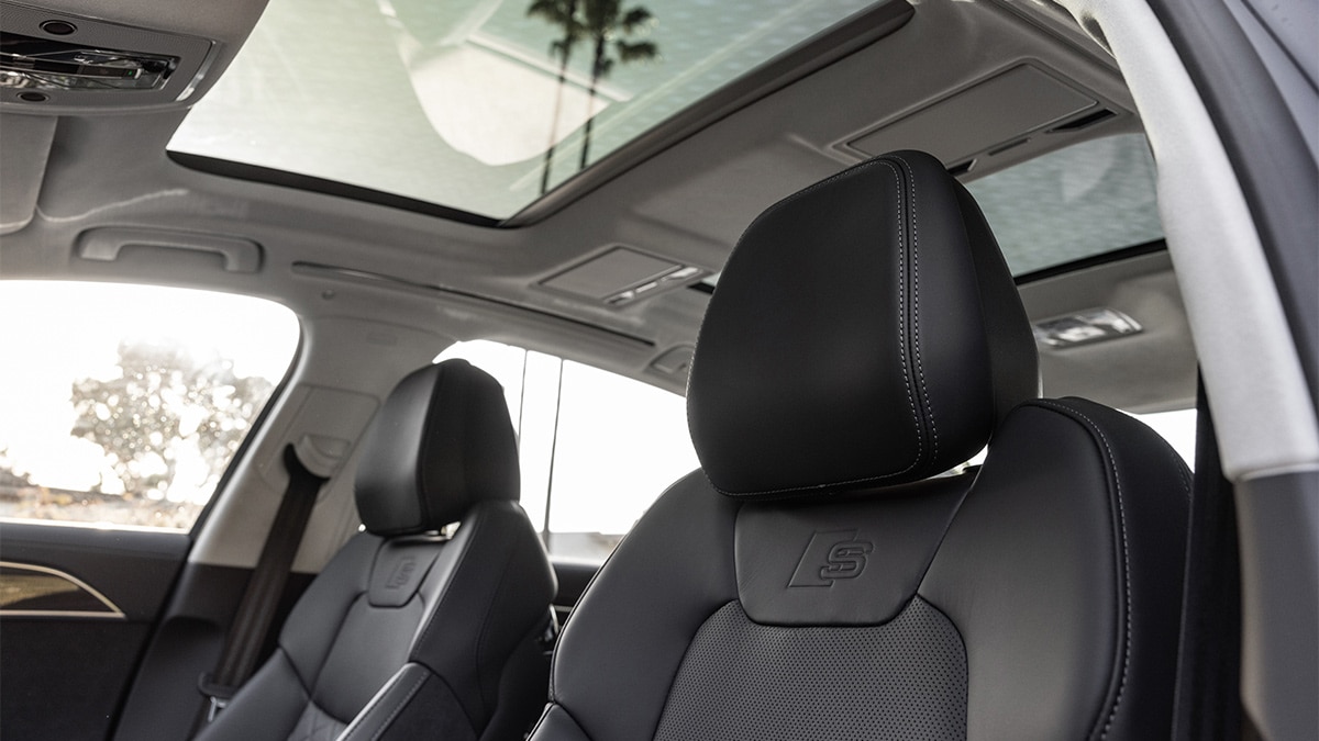 The 2024 Audi S8 pampers with embossed seats, a large sunroof, and a killer audio system with 24 speakers. 
