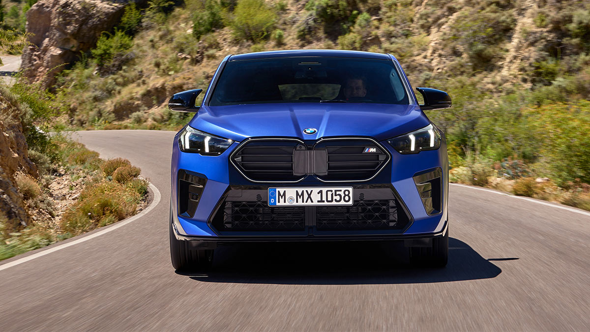 Although you can't tell from this photo, the 2024 BMW X2 M35i has an illuminated kidney grille. 