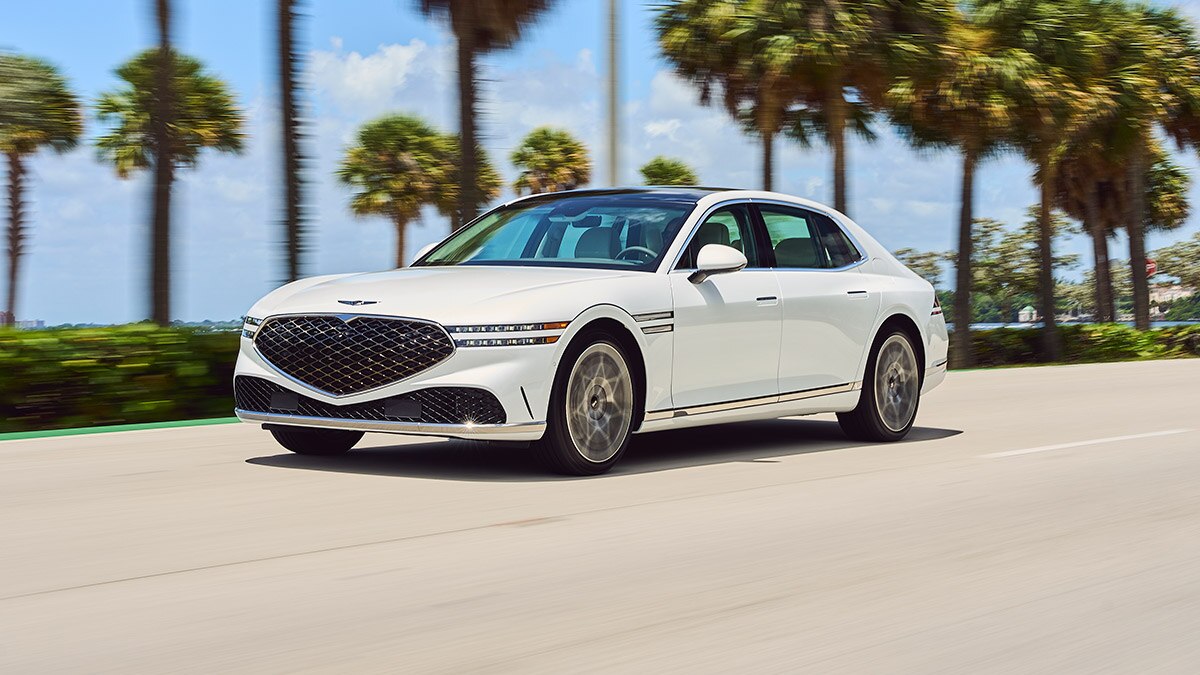 The uber-luxurious G90 is the flagship model in the 2024 Genesis lineup.   
