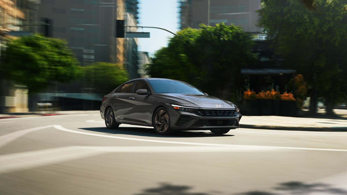 Hyundai says the 2024 Elantra Hybrid's new nose has a "shark-like appearance." We can see it. 