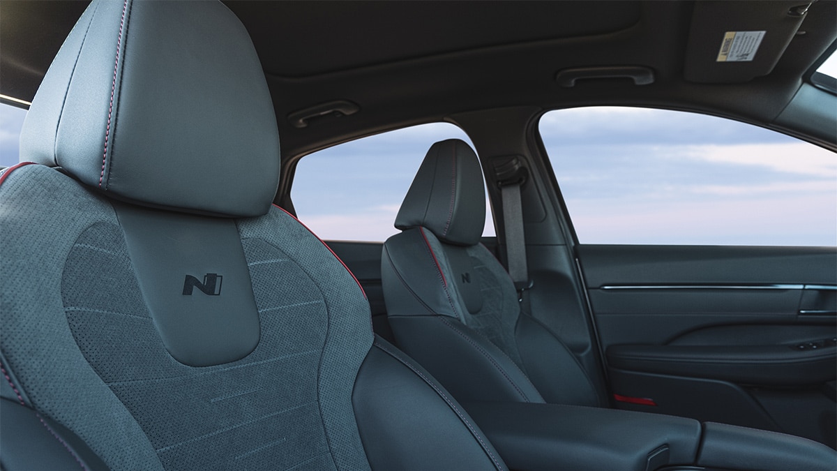 The sport seats of the 2024 Hyundai Sonata N Line are a good blend of comfort and support.  