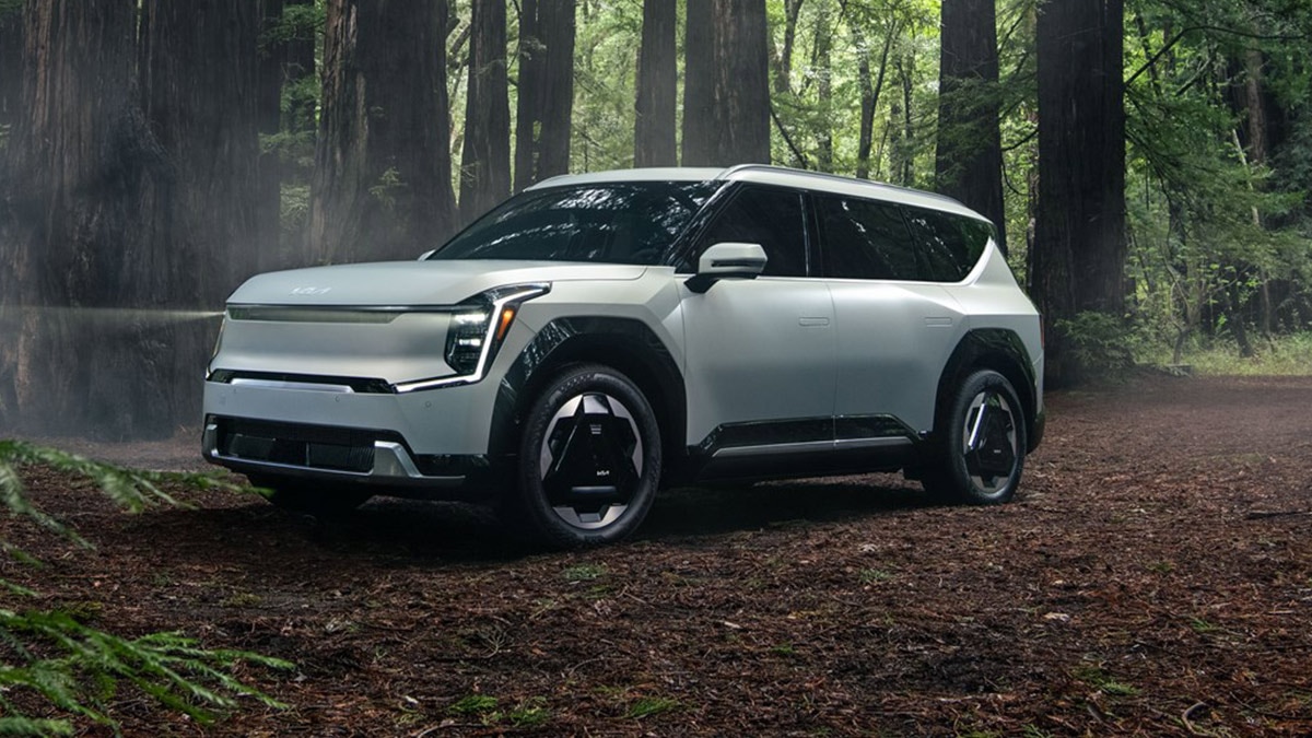The 2024 Kia EV9 has a maximum driving range that goes from 280 miles (EV9 Light) to 304 miles (EV9 Light Long Range).  