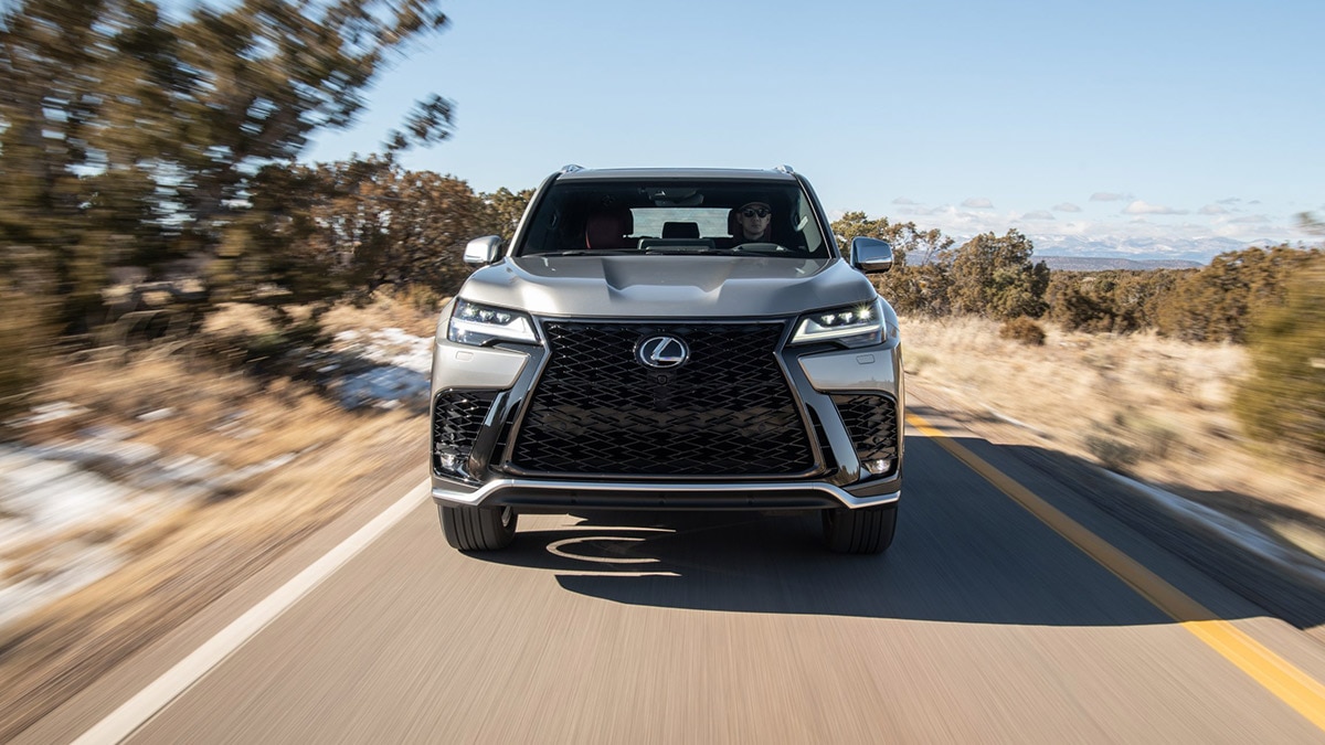 Coming at you: the 2024 Lexus LX 600 F Sport. 
