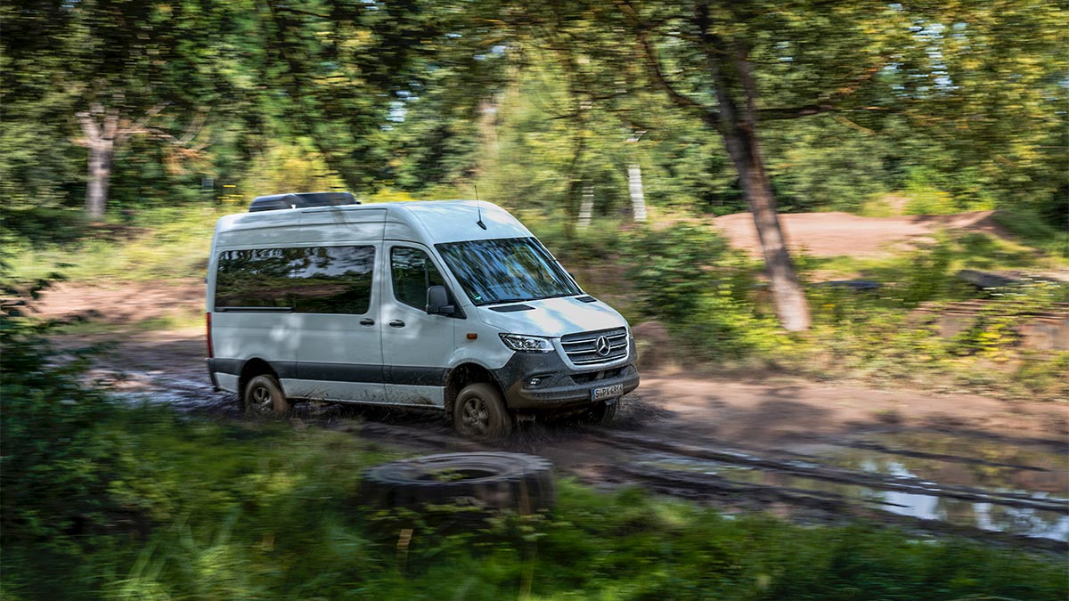 With available AWD, look what you can do in a 2024 Mercedes-Benz Sprinter. 