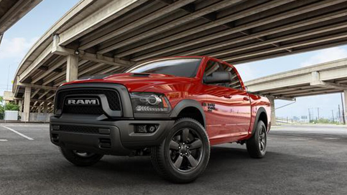 The 2024 Ram 1500 Classic Warlock has a unique look with dark accents and prominent RAM lettering in its grille. 