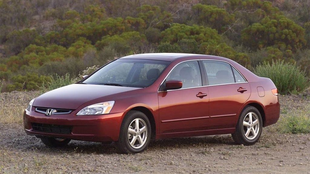 2007 Honda Accord parked on rocky roads.