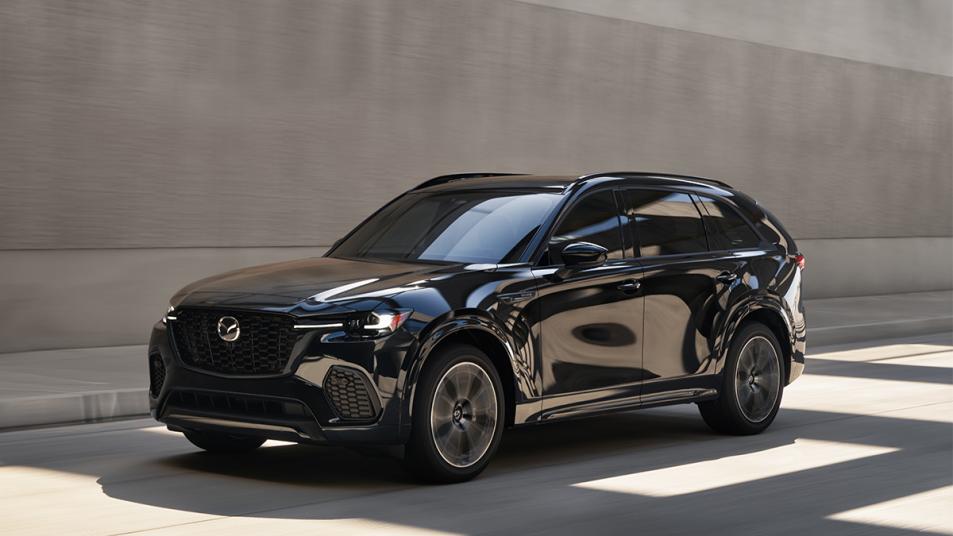 2025 Mazda CX-70 driving on the road.