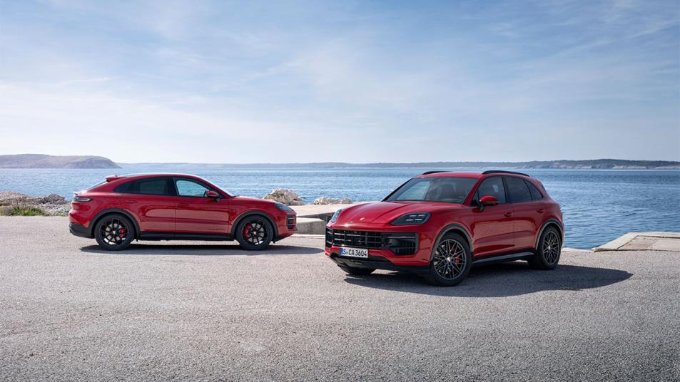 2025 Porsche Cayenne GTS Coupé parked outside.