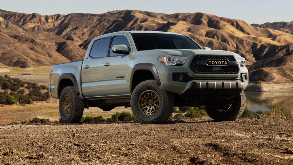 2023 Toyota Tacoma parked on dirt roads.