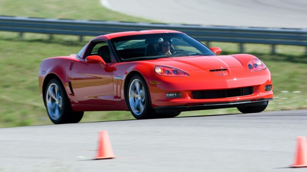 2012 Chevrolet Corvette on a driving course field.