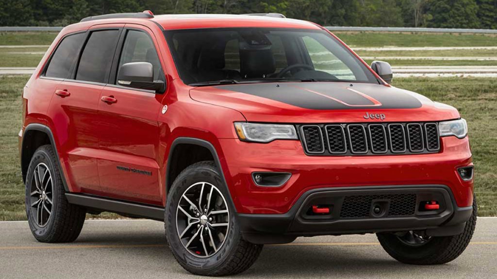 2020 Jeep Grand Cherokee in red.
