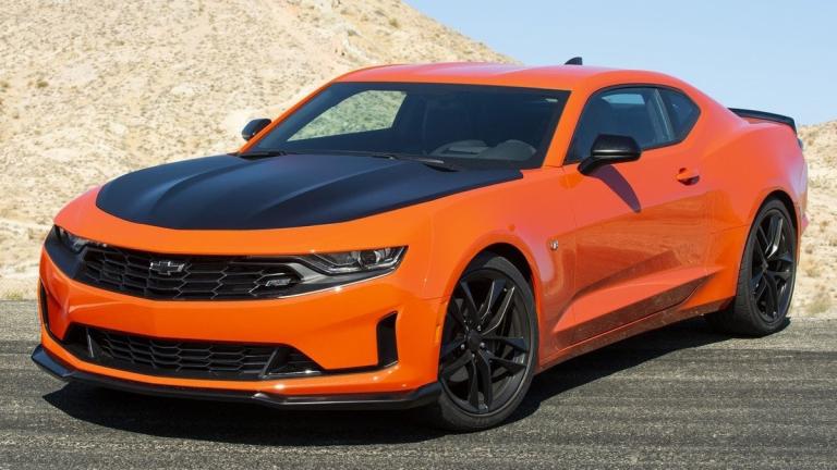 2019 Chevrolet Camaro in orange.
