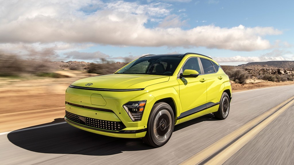 2025 Hyundai Kona in neon green.