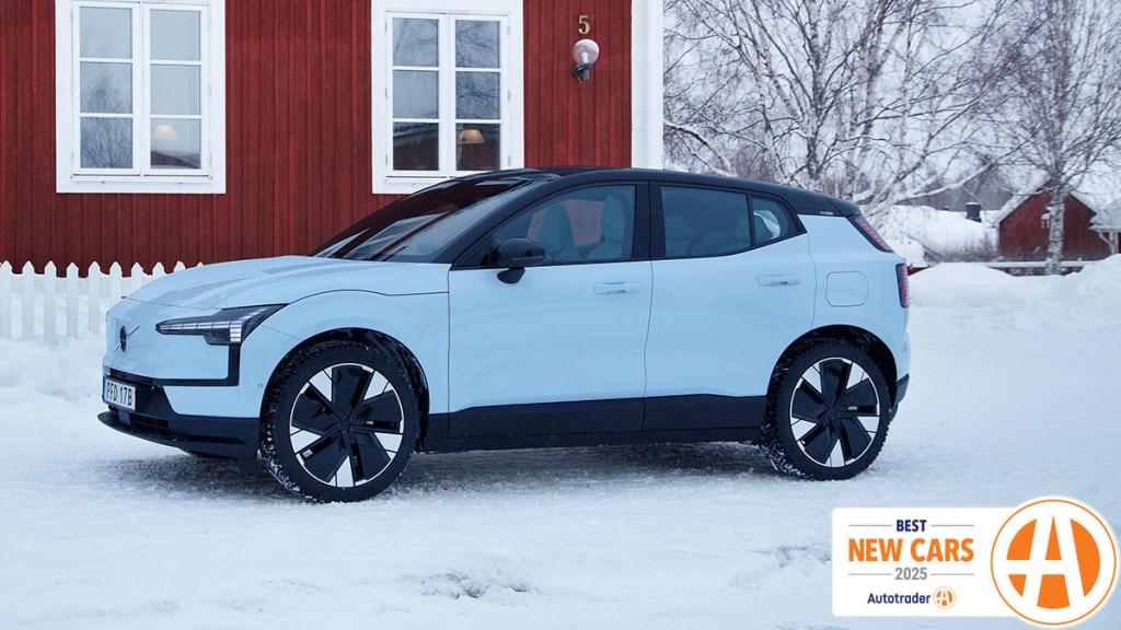 2025 Volvo EX30 parked on the snow.