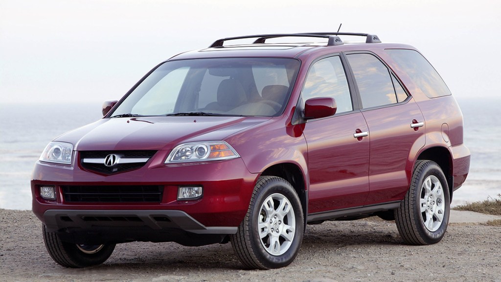 2006 Acura MDX in maroon.
