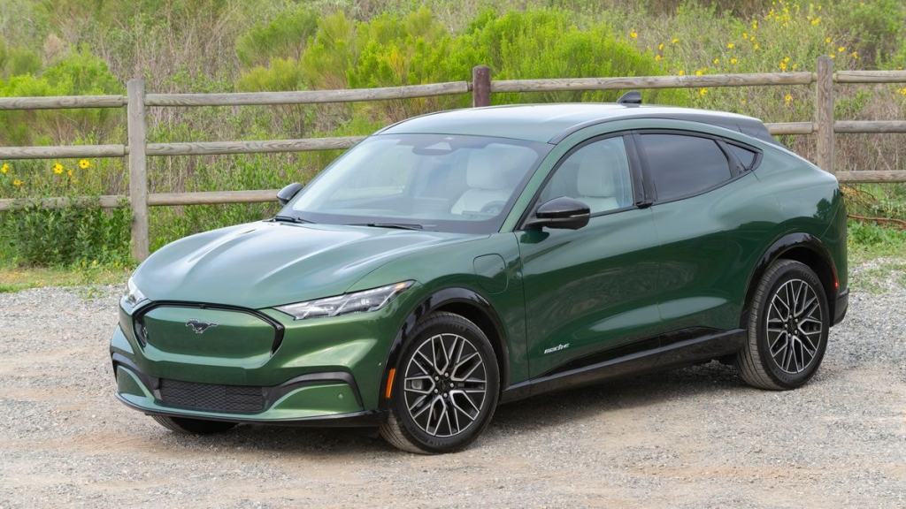 2025 Ford Mustang Mach-E in green.