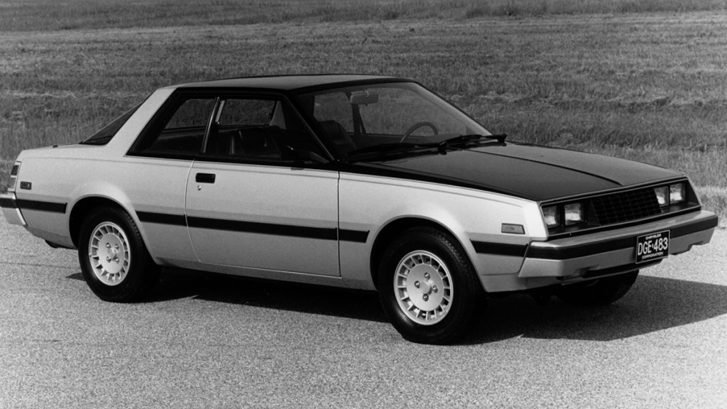 1983 Dodge Challenger in black and white.
