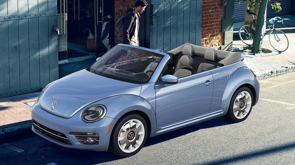 2018 Volkswagen Beetle in blue.